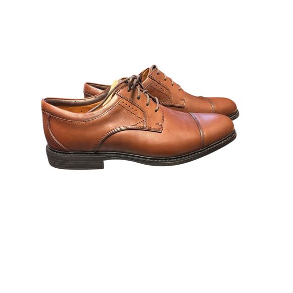 Clarks Unstructured Brown Leather Oxford Dress Shoe Men’s Comfort Lace Up 10-1/2 main image 6
